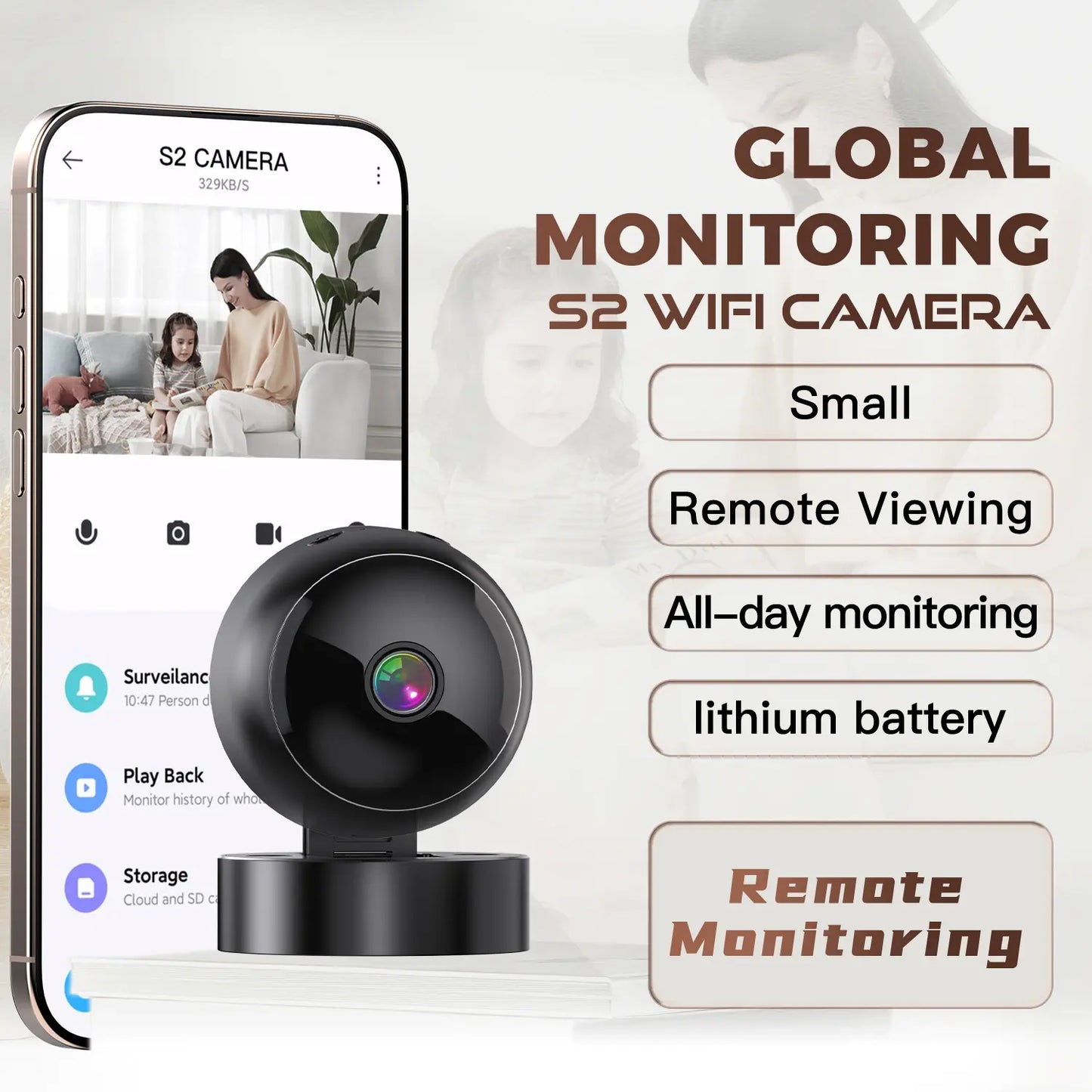 Wireless HD WiFi Camera for Indoor and Outdoor Use - Smart Home Security Solution, Mobile Viewable, Ideal for Monitoring Elderly, Children, and Pets