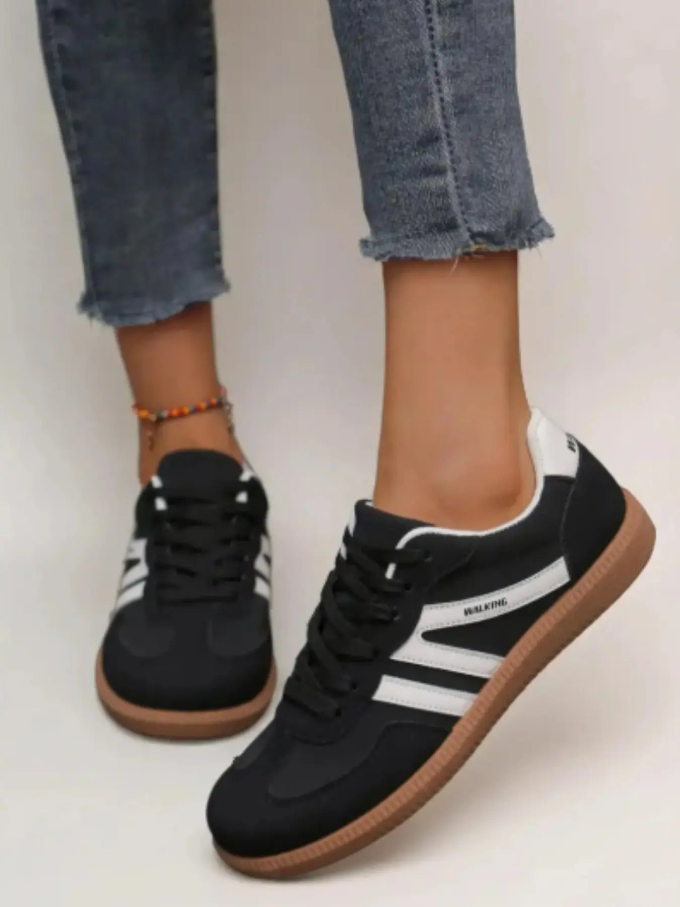Women Retro Contrast Color Training Shoes New Vintage Casual Style Comfortable Sneakers