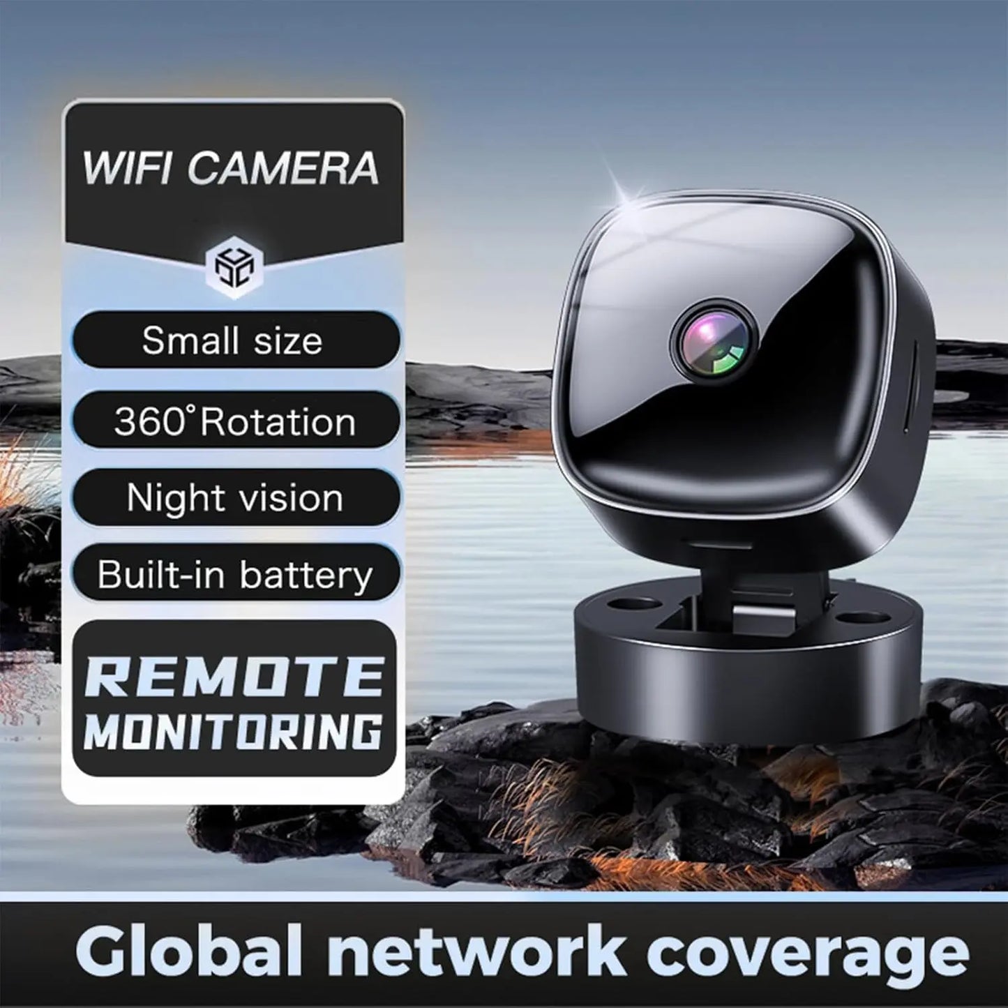 Wireless HD WiFi Camera for Indoor and Outdoor Use - Smart Home Security Solution, Mobile Viewable, Ideal for Monitoring Elderly, Children, and Pets